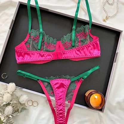 Ensemble Lingerie deux pièces brodée florale Lingeries et Accessoires Annie