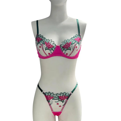 Ensemble Lingerie deux pièces brodée florale Lingeries et Accessoires Annie