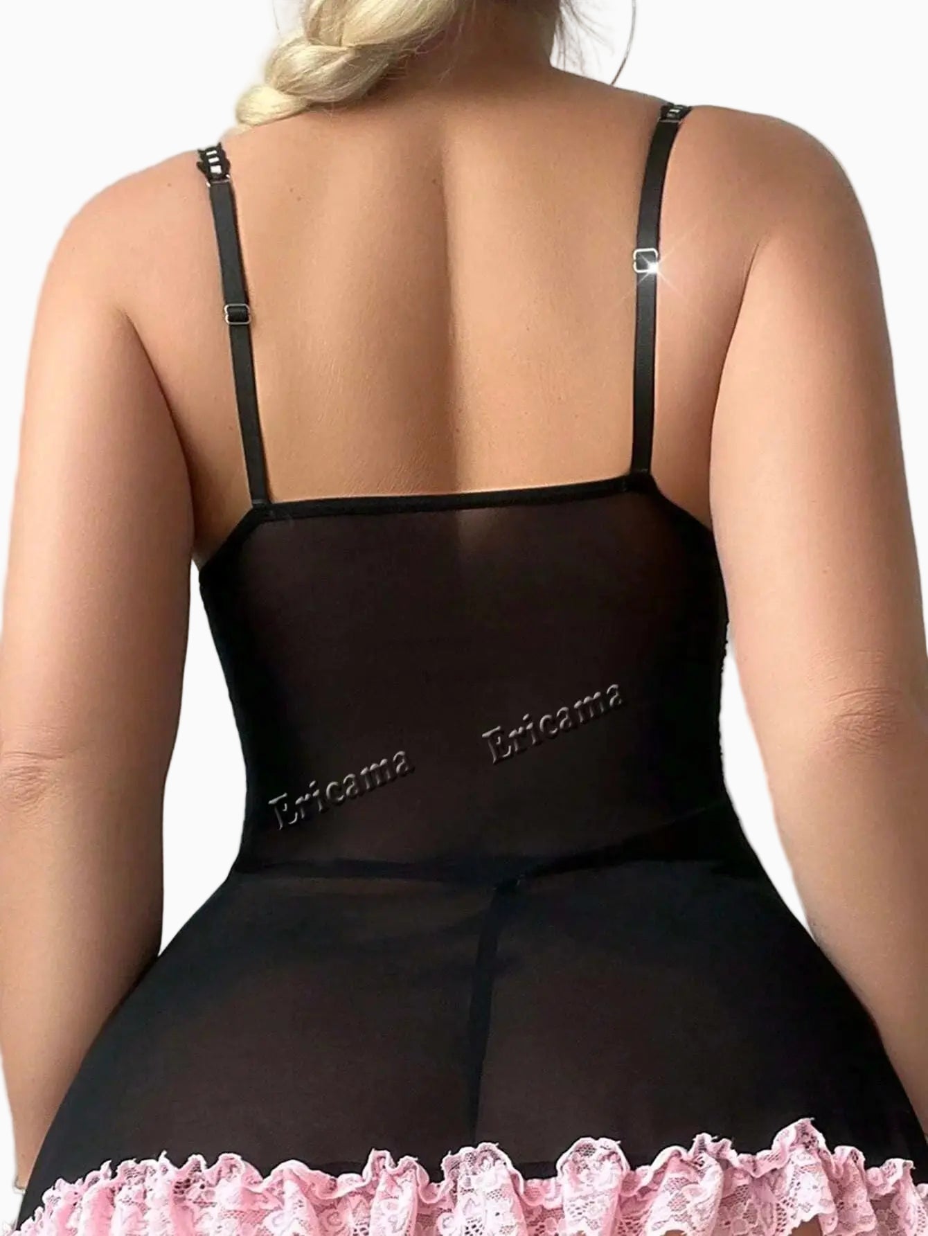 Ensemble de lingerie érotique en dentelle et maille avec jarretelles Lingeries et accessoires annie