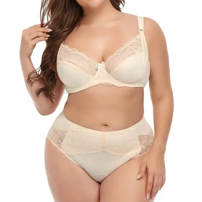 Ensemble de soutien gorge  culotte deux pieces dentelle grande taille