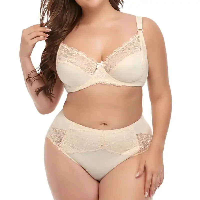 Ensemble de soutien gorge  culotte deux pieces dentelle grande taille