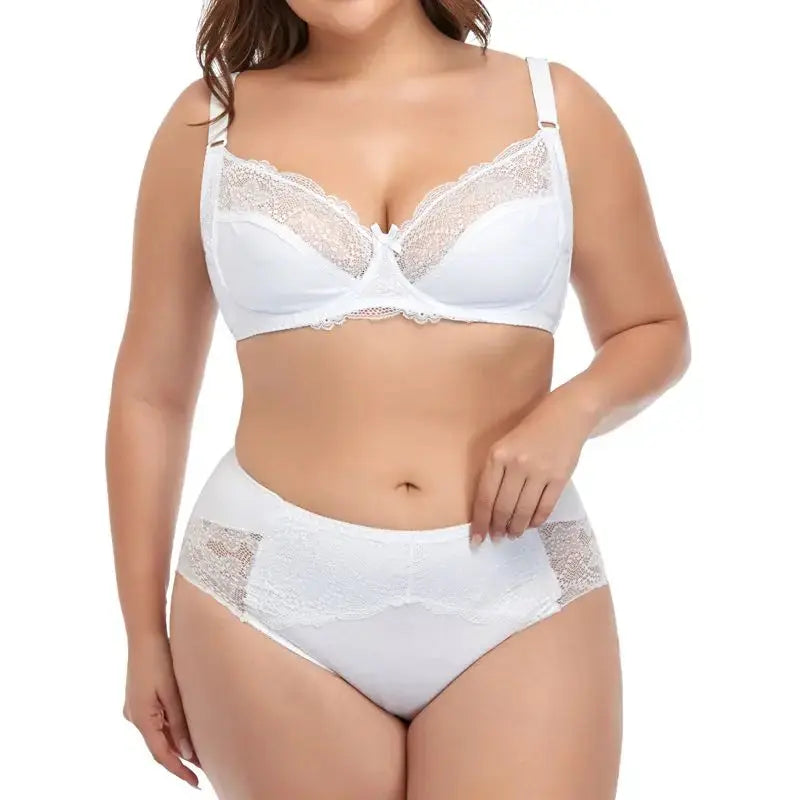 Ensemble de soutien gorge  culotte deux pieces dentelle grande taille