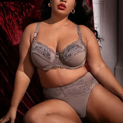Ensemble de soutien gorge  culotte deux pieces dentelle grande taille