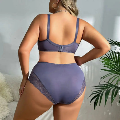 Ensemble de soutien gorge  culotte deux pieces dentelle grande taille