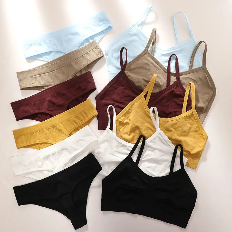 Ensemble hauts côtelés, soutien-gorge débardeur - sous vetement