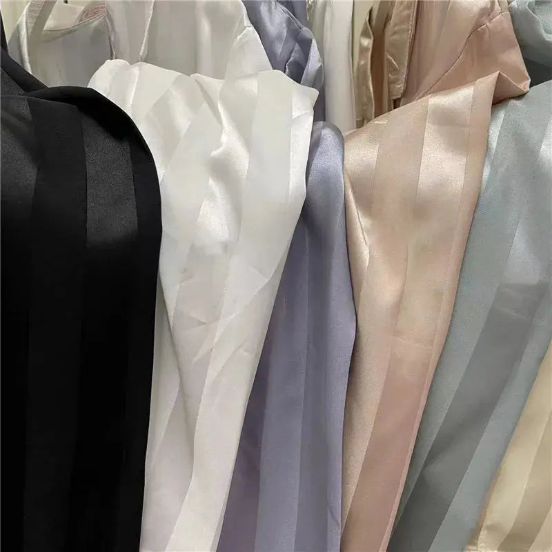 Ensemble pyjama en satin de soie français solide