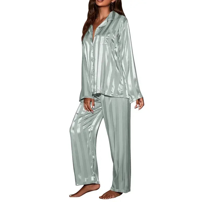 Ensemble pyjama en satin de soie français solide