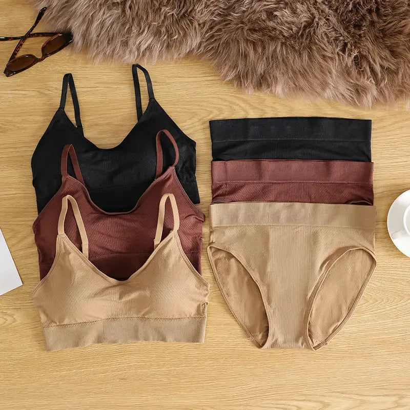 Ensemble  sans couture soutien-gorge et culottes-sous vetement sexy
