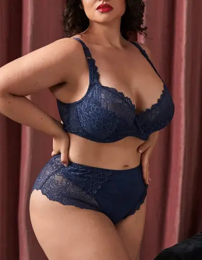 Ensemble soutien-gorge et culotte mince armatures grande taille