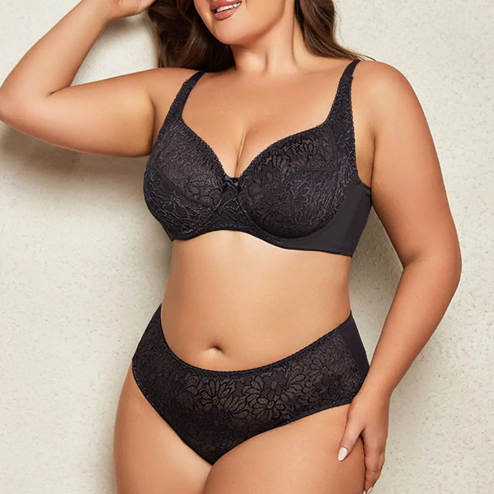Ensemble soutien gorge grande taille pour femme sans doublure