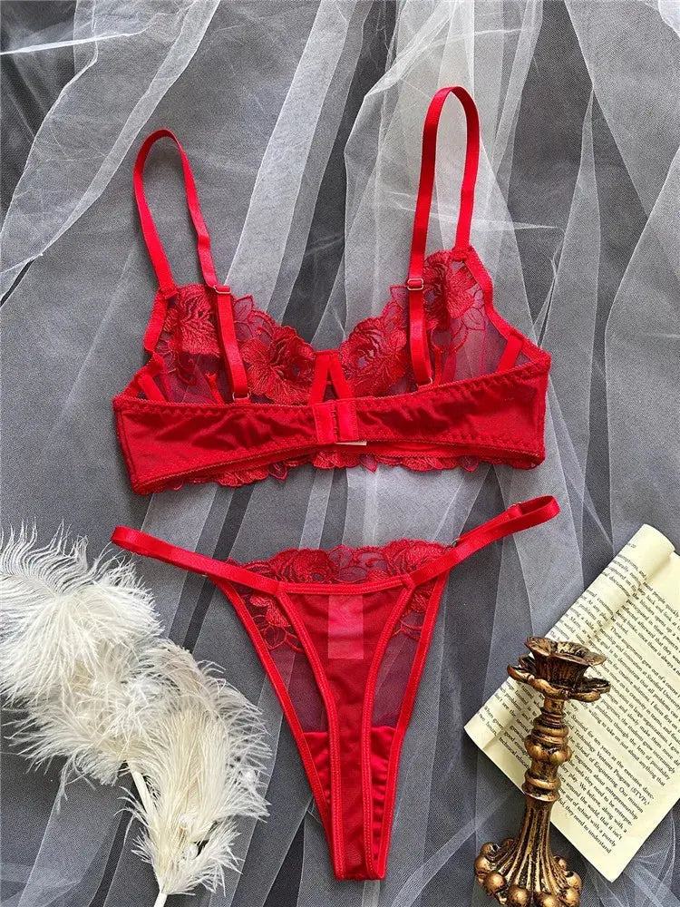 Ensembles De Lingerie sexy en Dentelle Broderie pour femme