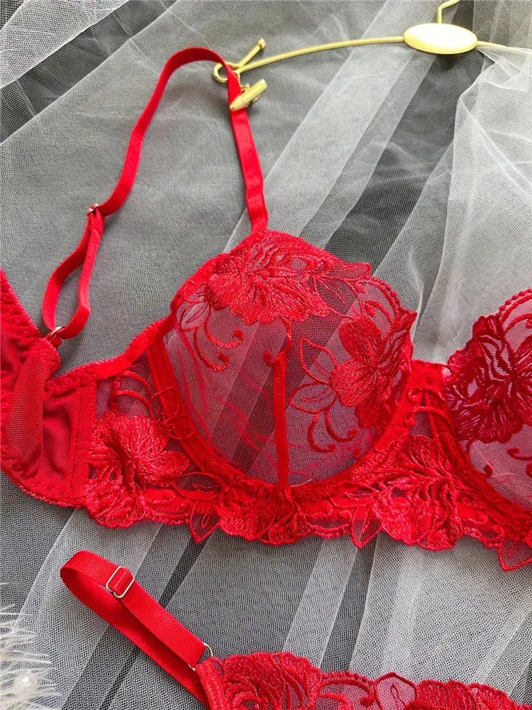 Ensembles De Lingerie sexy en Dentelle Broderie pour femme