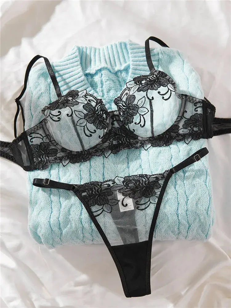 Ensembles De Lingerie sexy en Dentelle Broderie pour femme