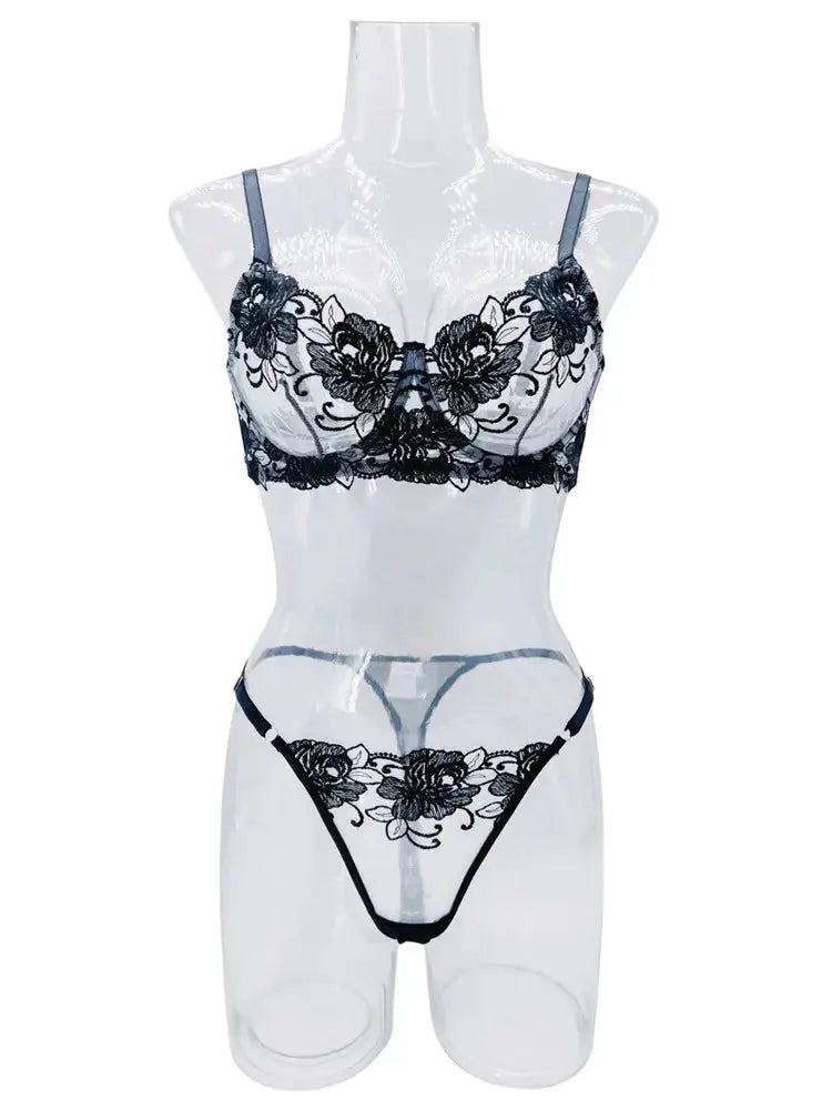 Ensembles De Lingerie sexy en Dentelle Broderie pour femme