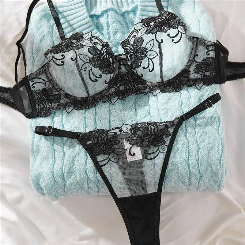 Ensembles De Lingerie sexy en Dentelle Broderie pour femme