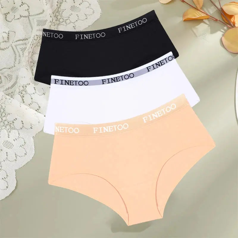 Lot de 03 pièces culotte coton ceinture taille basse femme