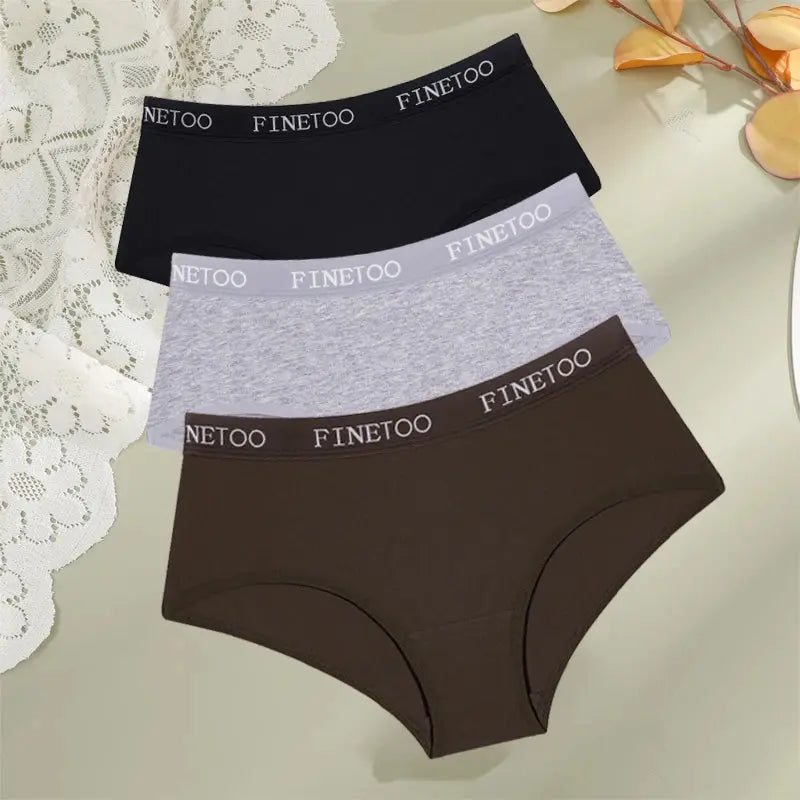 Lot de 03 pièces culotte coton ceinture taille basse femme