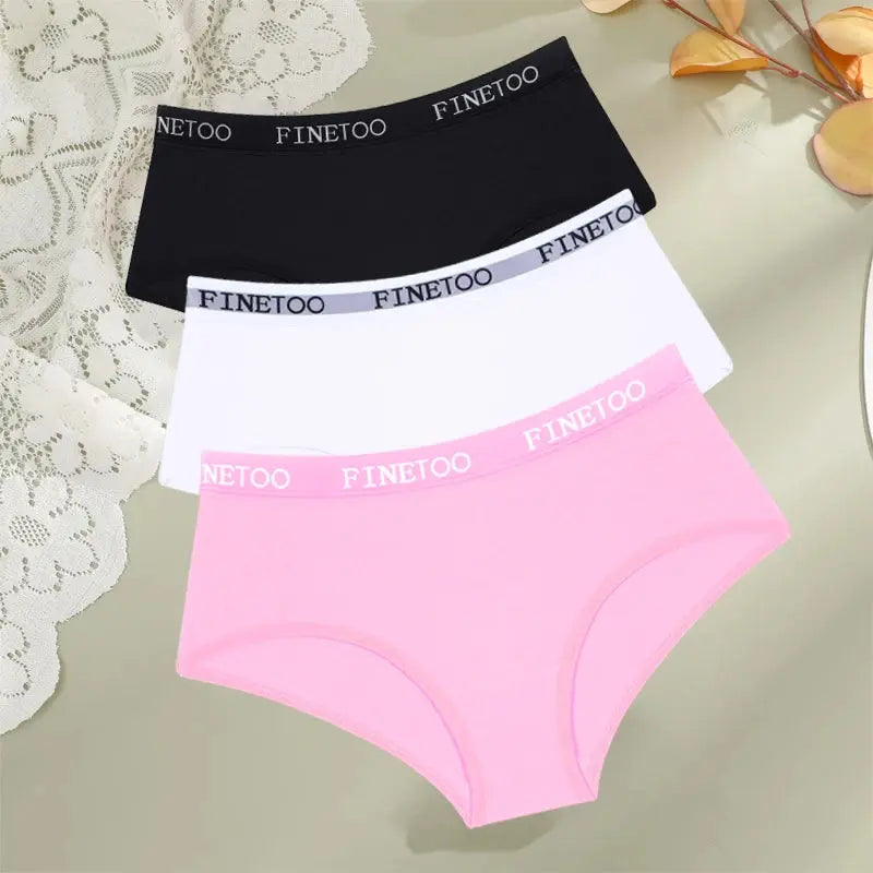 Lot de 03 pièces culotte coton ceinture taille basse femme