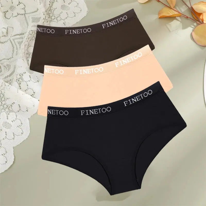 Lot de 03 pièces culotte coton ceinture taille basse femme
