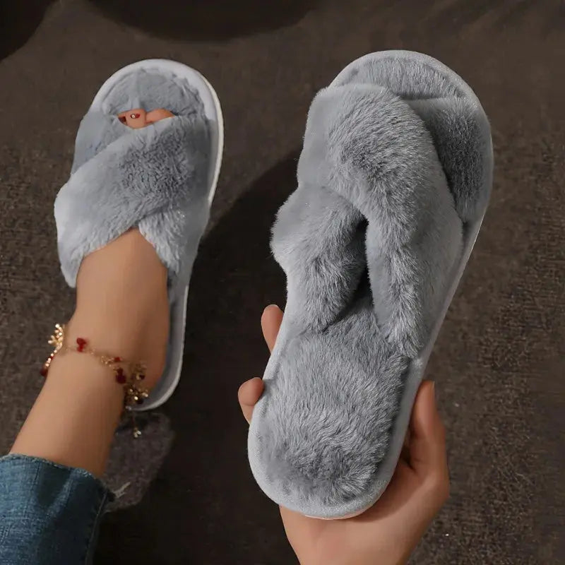 Pantoufle femmes intérieur chaude en peluche