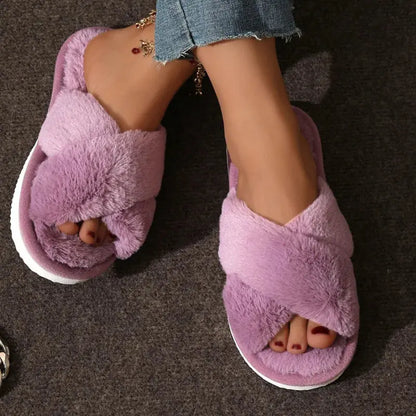 Pantoufle femmes intérieur chaude en peluche