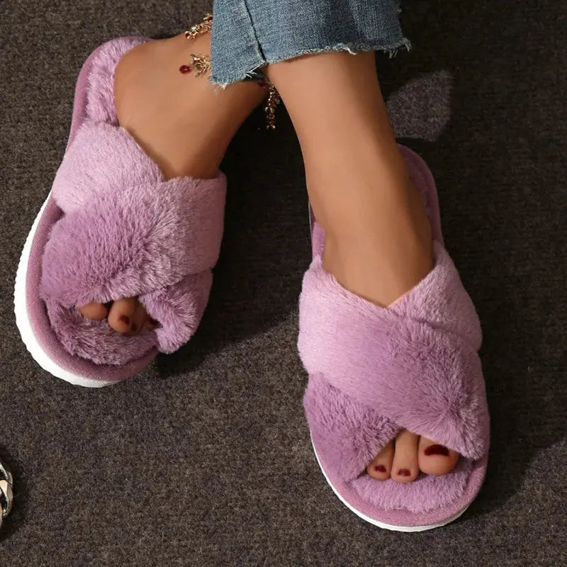 Pantoufle femmes intérieur chaude en peluche