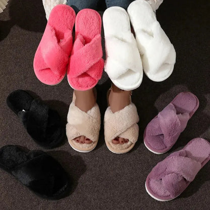 Pantoufle femmes intérieur chaude en peluche