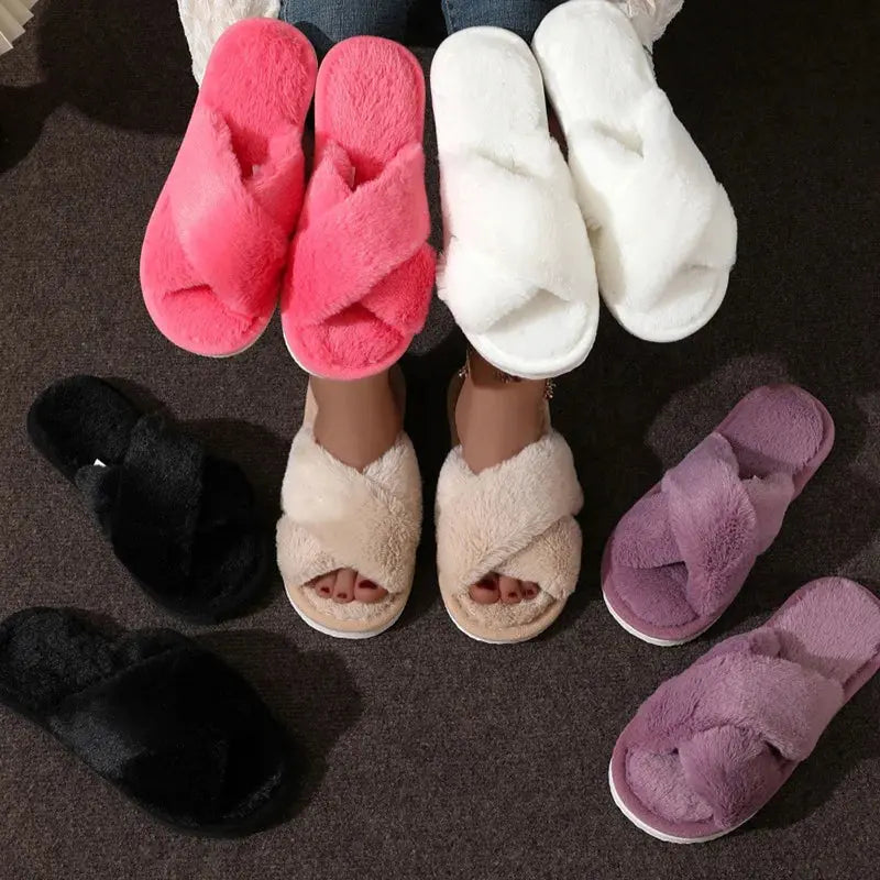 Pantoufle femmes intérieur chaude en peluche