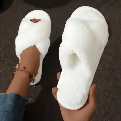 Pantoufle femmes intérieur chaude en peluche