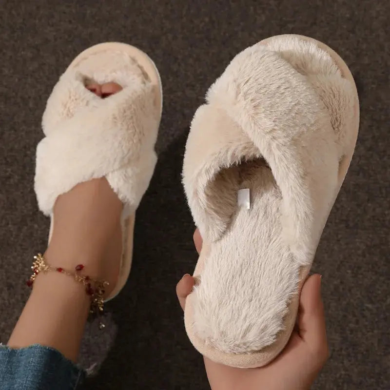 Pantoufle femmes intérieur chaude en peluche