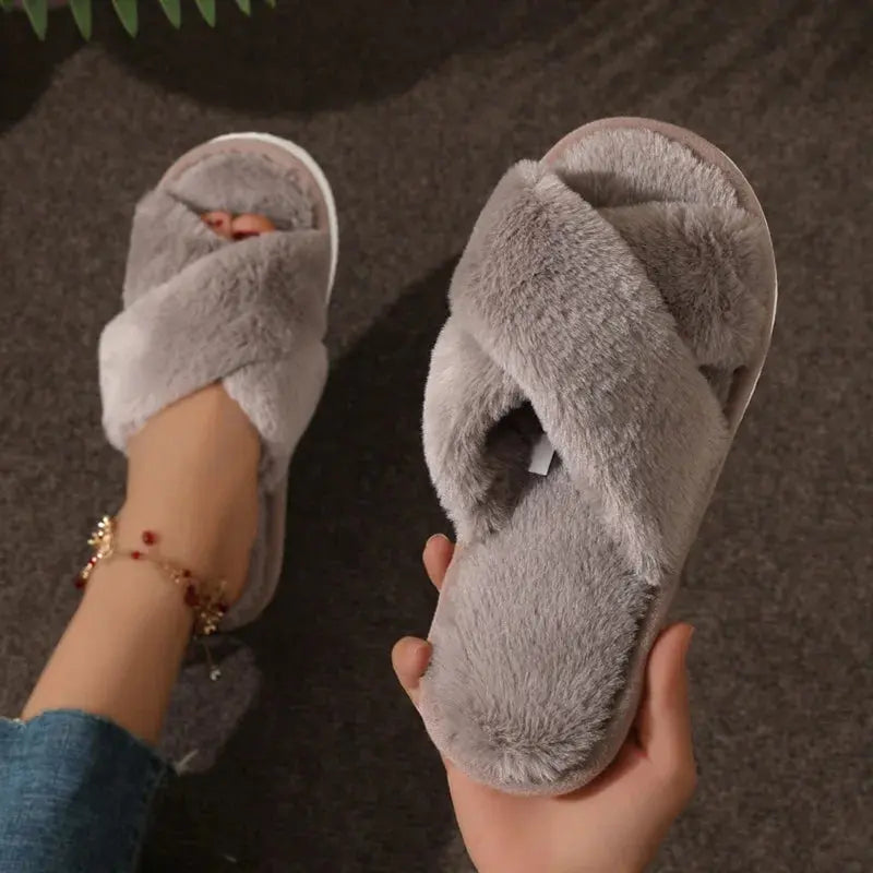 Pantoufle femmes intérieur chaude en peluche