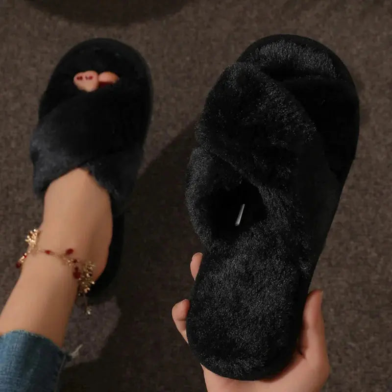 Pantoufle femmes intérieur chaude en peluche