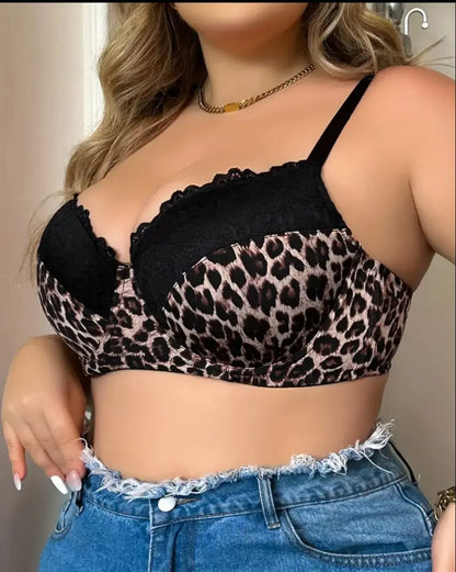 Grande taille soutien-gorge avec imprimé léopard Brassiere 90D-105D Boutique de Lingeries et Accessoires Annie
