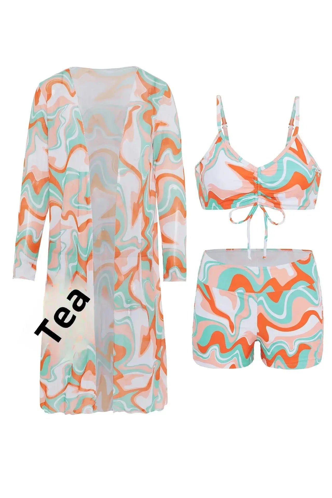 Maillot de bain femme trois pièces culotte taille haute