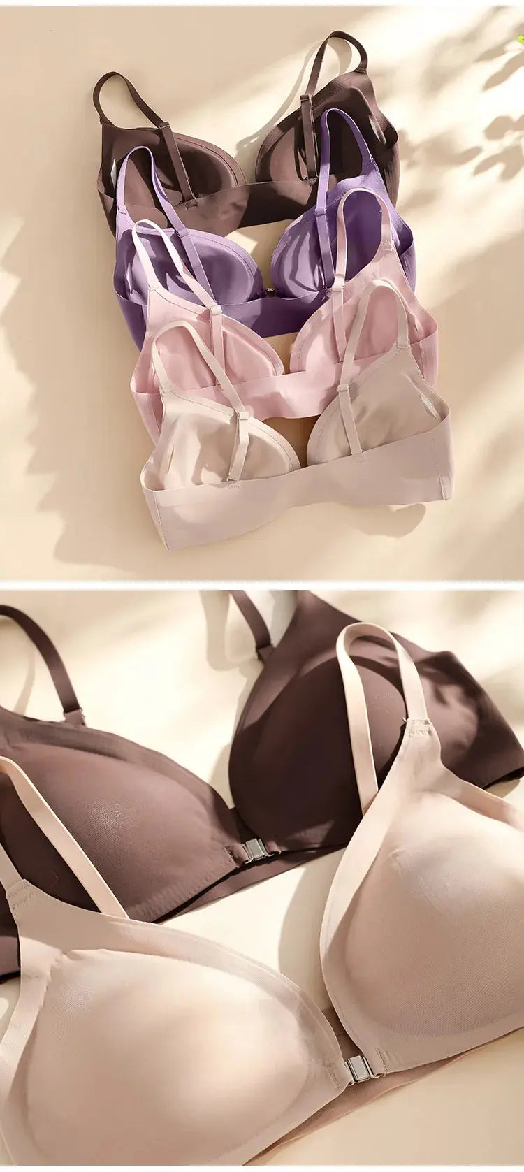 Soutien-gorge sans armature avec ouverture avant amovible