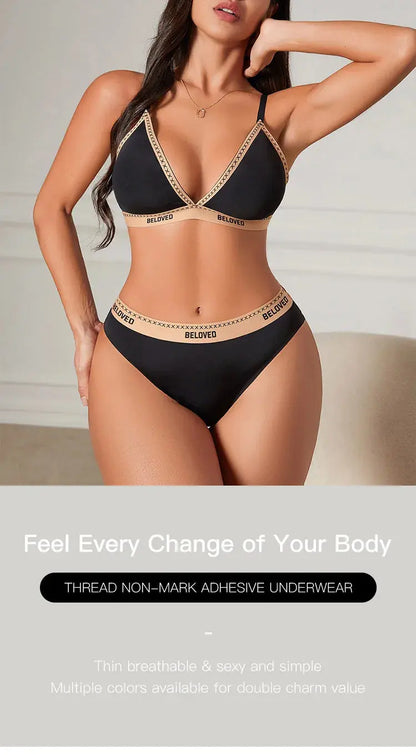 Ensemble de lingerie non rembourré Triangle Bralette