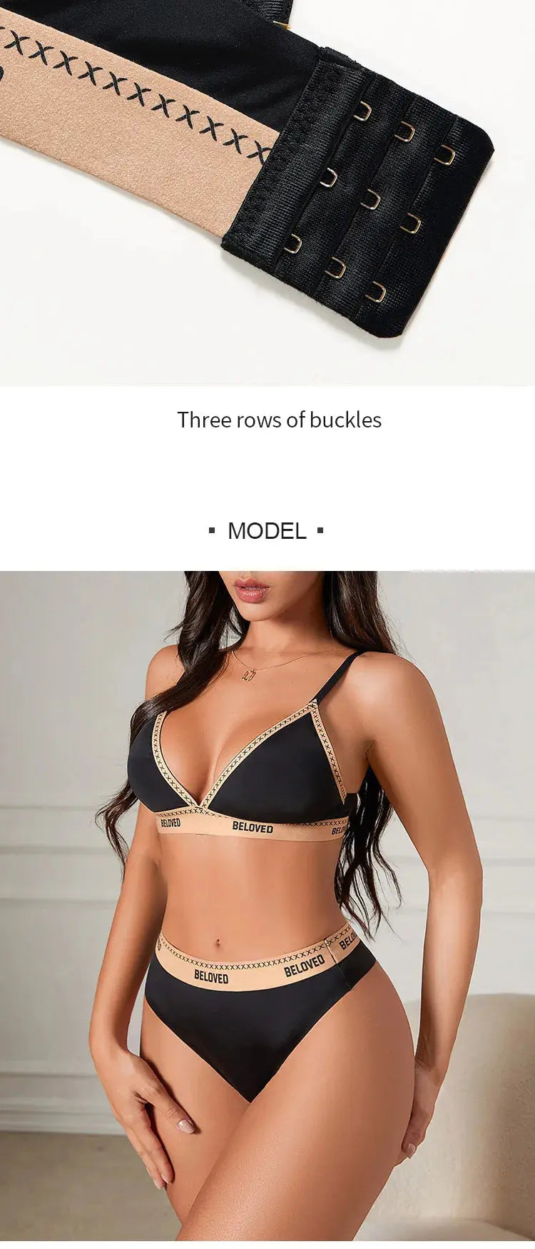 Ensemble de lingerie non rembourré Triangle Bralette