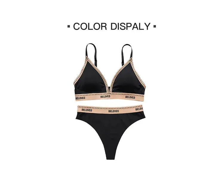 Ensemble de lingerie non rembourré Triangle Bralette