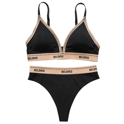 Ensemble de lingerie non rembourré Triangle Bralette