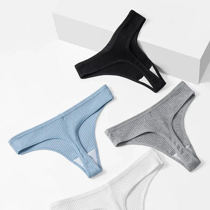 Lot de 10 pièces culottes string rayés en coton tongs-culotte femme