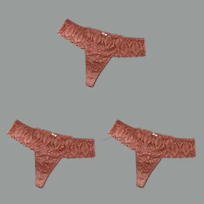 Lot de 3 pièces S-4XL String Sexy dentelle, culottes pour femme Boutique de Lingeries et Accessoires Annie