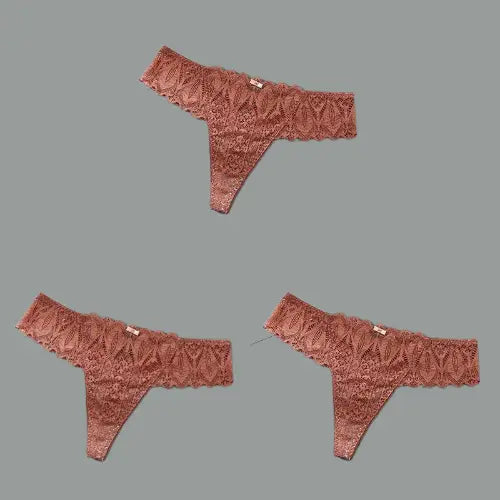 Lot de 3 pièces S-4XL String Sexy dentelle, culottes pour femme Boutique de Lingeries et Accessoires Annie