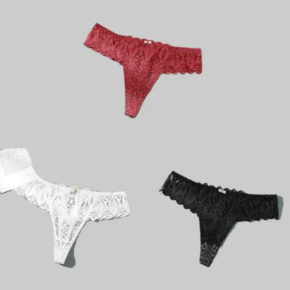 Lot de 3 pièces S-4XL String Sexy dentelle, culottes pour femme Boutique de Lingeries et Accessoires Annie