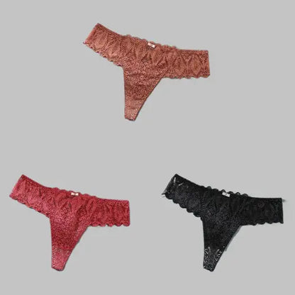 Lot de 3 pièces S-4XL String Sexy dentelle, culottes pour femme Boutique de Lingeries et Accessoires Annie