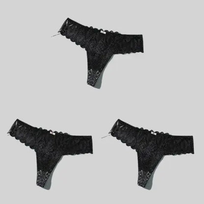 Lot de 3 pièces S-4XL String Sexy dentelle, culottes pour femme Boutique de Lingeries et Accessoires Annie