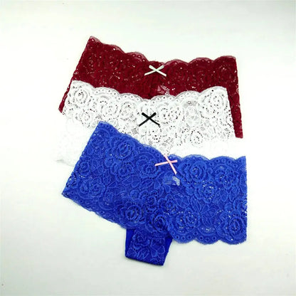 Lot de 3 pièces dentelle boxer grande taille M-XXL-sous-vetement