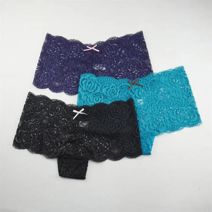 Lot de 3 pièces dentelle boxer grande taille M-XXL-sous-vetement