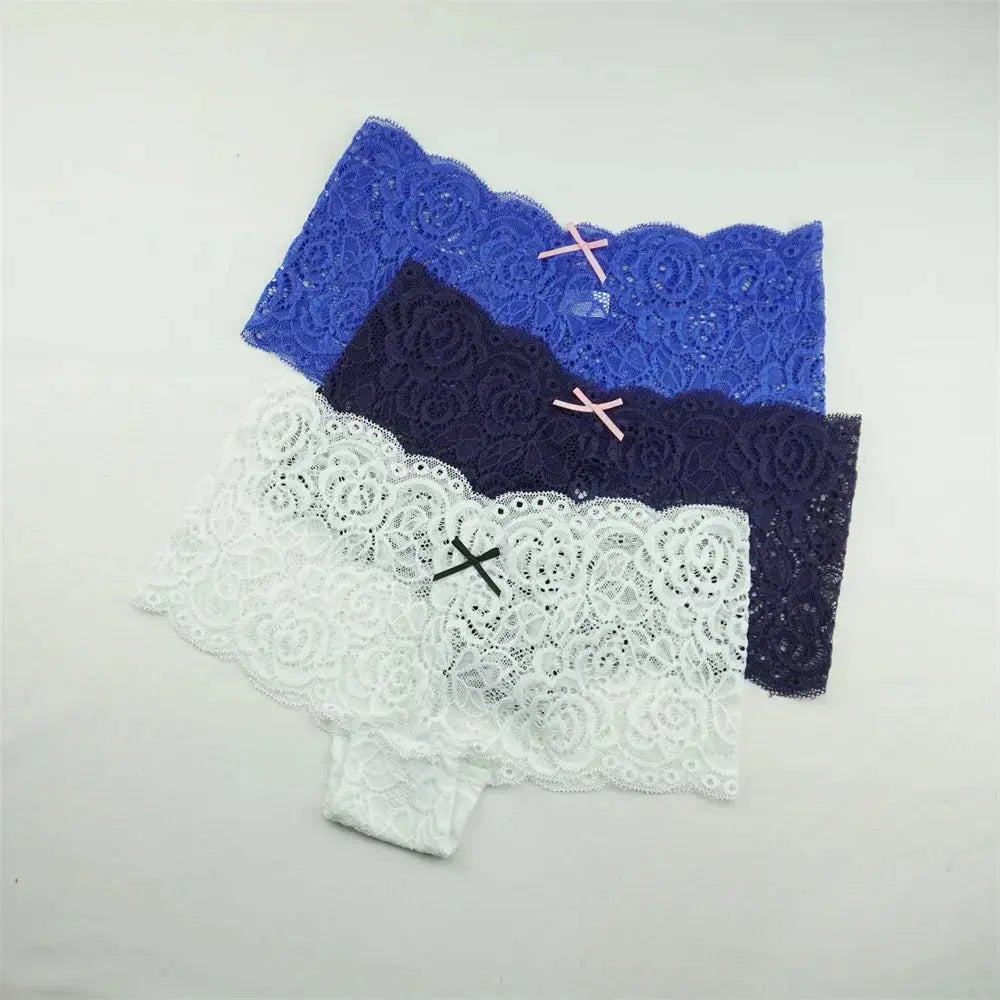Lot de 3 pièces dentelle boxer grande taille M-XXL-sous-vetement