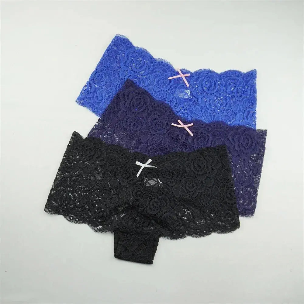 Lot de 3 pièces dentelle boxer grande taille M-XXL-sous-vetement