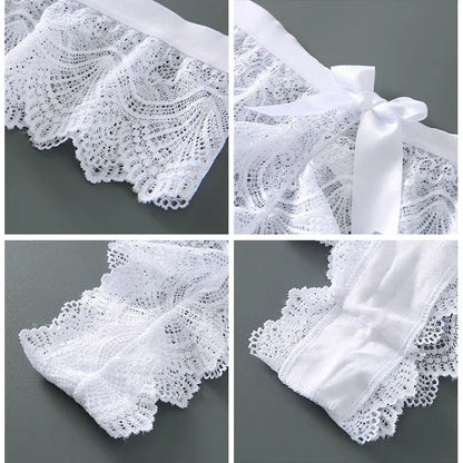 Lot de 3 pièces slips en dentelle-culotte grande taille pour femme
